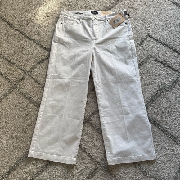 NYDJ  Teresa Wide Leg Ankle Jeans white cropped high rise 14 New - Picture 2 of 14